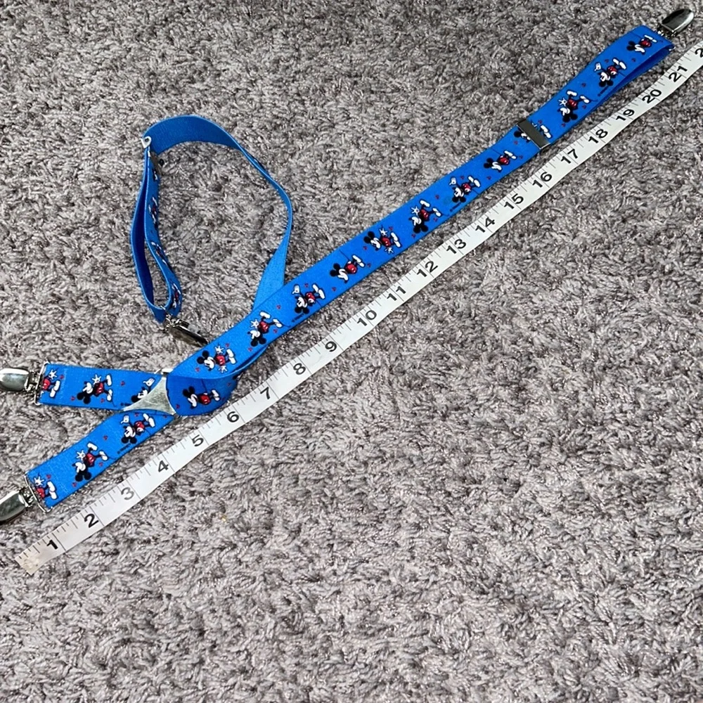 Disney Mickey Mouse‎ suspenders little boy blue stretch
